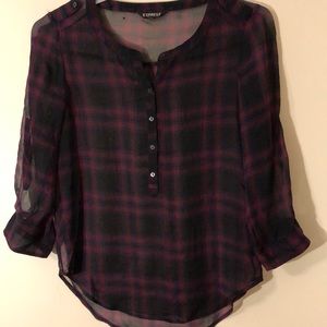 Plaid buttoned blouse size S